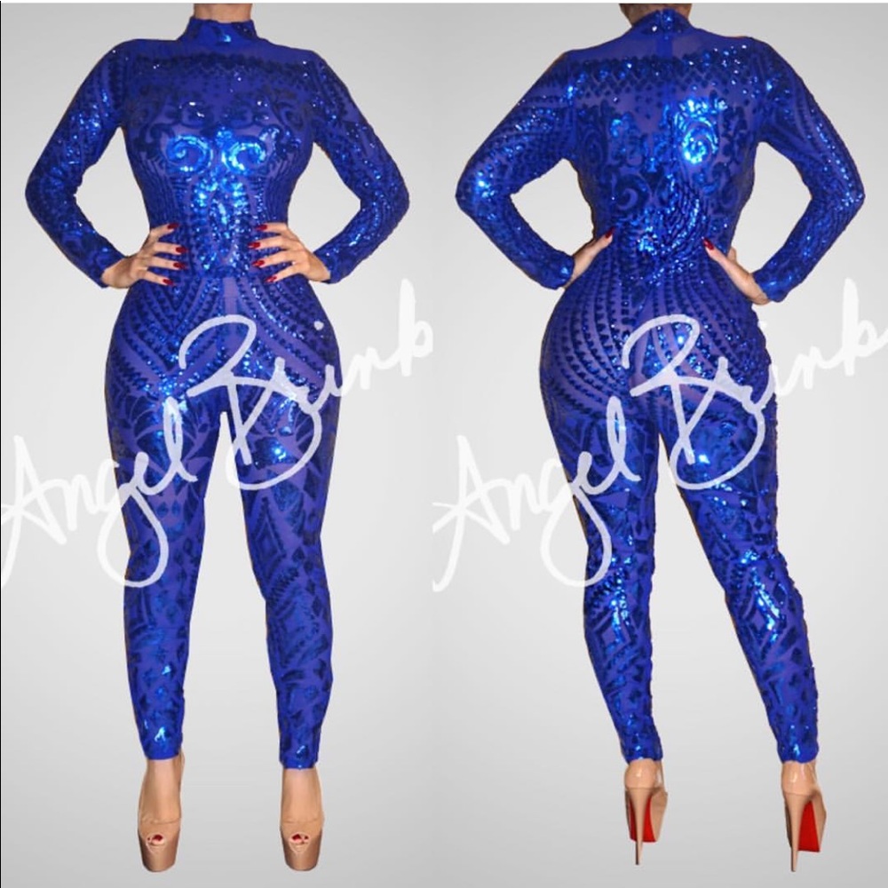 Angel Brinks “Glorifying Beauty” Blue Jumpsuit